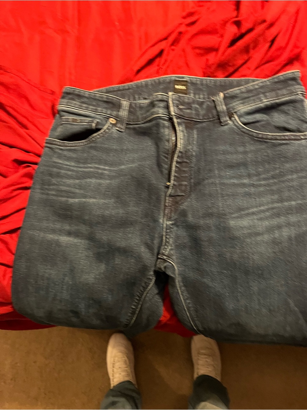 Hugo Boss Men's Dark Blue Relaxed Jeans